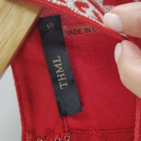 THML Halter Top Size Small White Embroidered Stitching Sleeveless - Picture 4 of 8